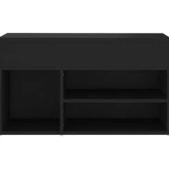 vidaXL - Schoenenbank - Zwart - Bewerkt hout - 80 x 30 x 45 cm