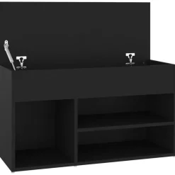 vidaXL - Schoenenbank - Zwart - Bewerkt hout - 80 x 30 x 45 cm