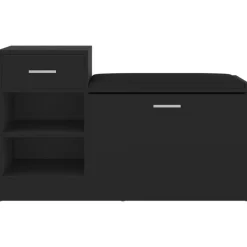 vidaXL - Schoenenbank - Zwart - Bewerkt hout