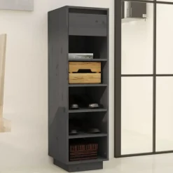 vidaXL - Schoenenkast - Grijs - Grenenhout