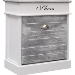 vidaXL - Schoenenkast - Grijs - Hout