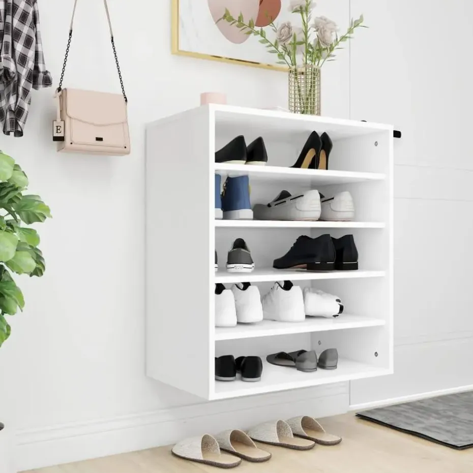 vidaXL - Schoenenkast - Wit - Bewerkt hout - 60 x 35 x 70 cm