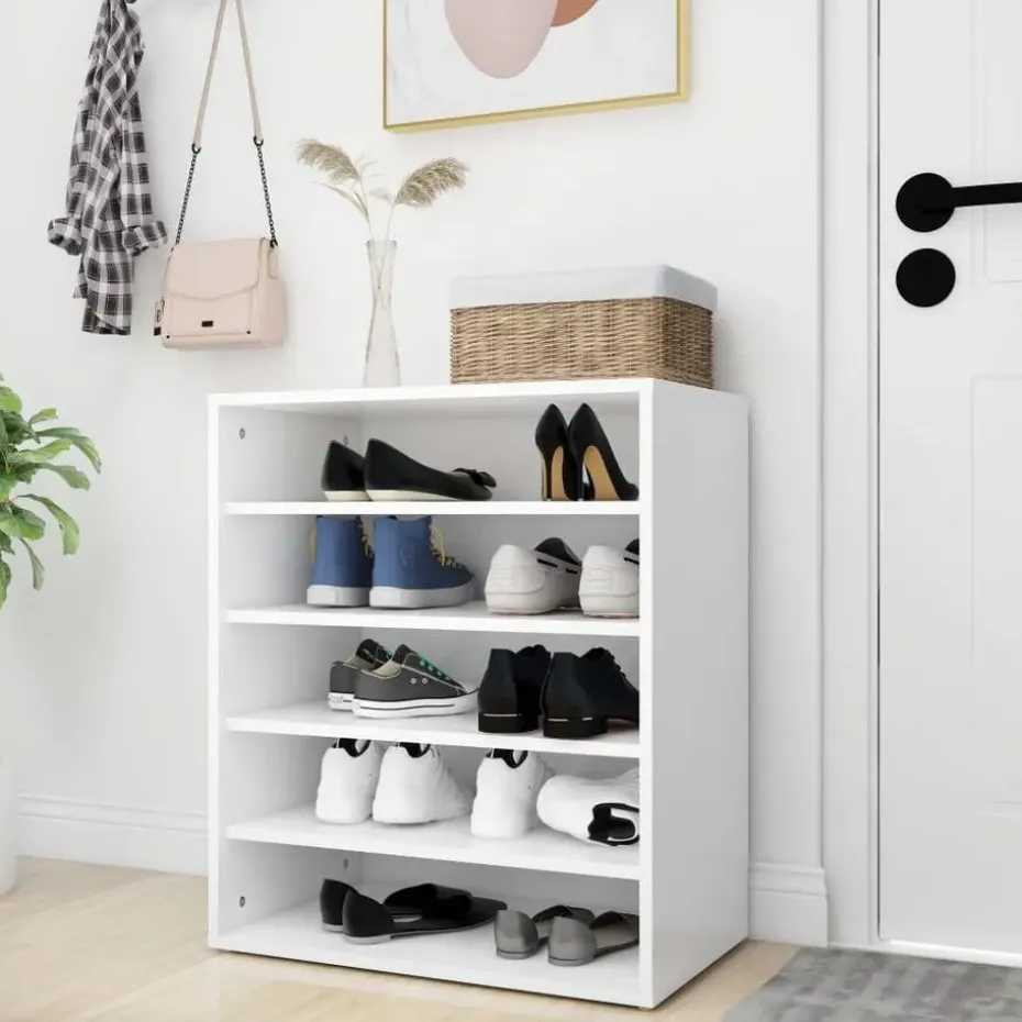 vidaXL - Schoenenkast - Wit - Bewerkt hout - 60 x 35 x 70 cm