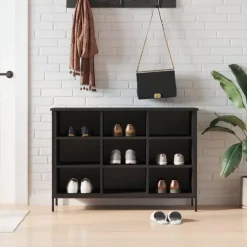 vidaXL - Schoenenkast - Zwart - Bewerkt hout