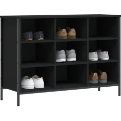 vidaXL - Schoenenkast - Zwart - Bewerkt hout