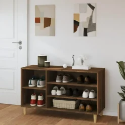 vidaXL - Schoenenrek - Bruin - Bewerkt hout