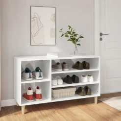 vidaXL - Schoenenrek - Wit - Bewerkt hout