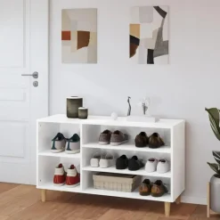 vidaXL - Schoenenrek - Wit - Bewerkt hout