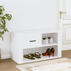 vidaXL - Schoenenrek - Wit - Bewerkt hout