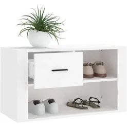 vidaXL - Schoenenrek - Wit - Bewerkt hout