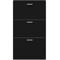 vidaXL - Schoenenrek - Zwart - Bewerkt hout