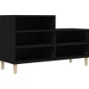 vidaXL - Schoenenrek - Zwart - Bewerkt hout