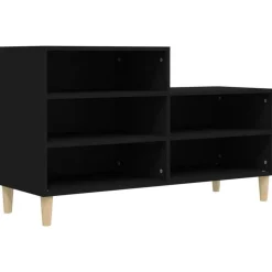 vidaXL - Schoenenrek - Zwart - Bewerkt hout