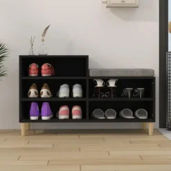 vidaXL - Schoenenrek - Zwart - Bewerkt hout