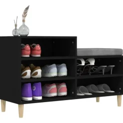 vidaXL - Schoenenrek - Zwart - Bewerkt hout