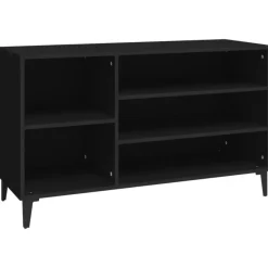 vidaXL - Schoenenrek - Zwart - Bewerkt hout