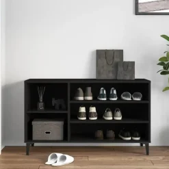 vidaXL - Schoenenrek - Zwart - Bewerkt hout