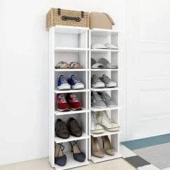 vidaXL - Schoenrek - Wit - Bewerkt hout - 2 stuks