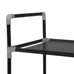 vidaXL - Schoenrek - Zwart - Stof - 100 x 29.5 x 170 cm