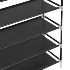 vidaXL - Schoenrek - Zwart - Stof - 100 x 29.5 x 170 cm