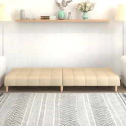 vidaXL - Slaapbank 2-zits - Crème - Stof