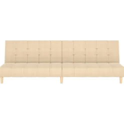 vidaXL - Slaapbank 2-zits - Crème - Stof