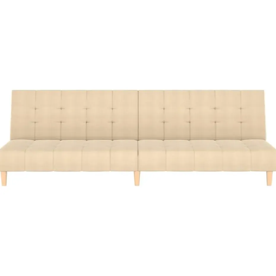 vidaXL - Slaapbank 2-zits - Crème - Stof