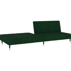 vidaXL - Slaapbank 2-zits - Donkergroen - Fluweel