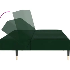 vidaXL - Slaapbank 2-zits - Donkergroen - Fluweel
