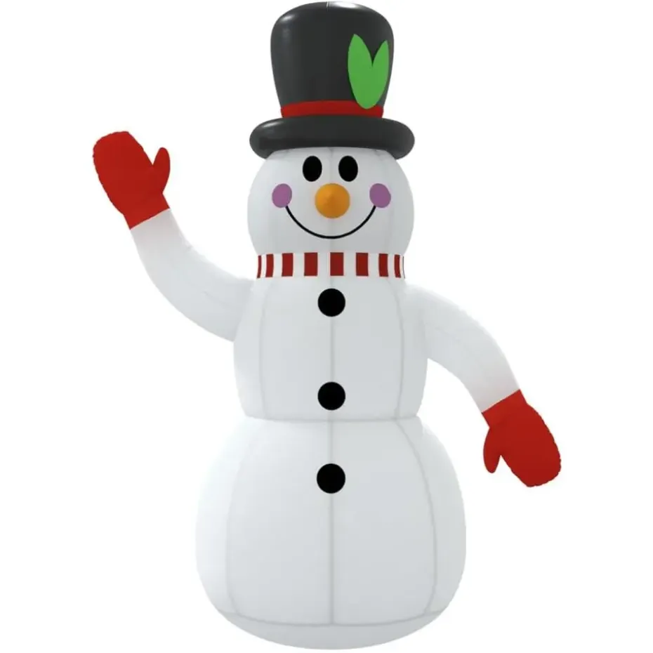 vidaXL - Sneeuwpop opblaasbaar met LED's 90x50x120 cm - Oxford stof