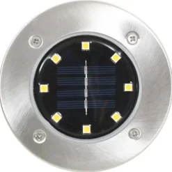 vidaXL - Solar Grondlamp - Zilver - Kunststof - 8 stuks