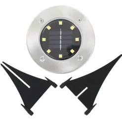 vidaXL - Solar Grondlamp - Zilver - Kunststof - 8 stuks