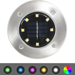 vidaXL - Solar Grondlamp - Zilver - Kunststof - 8 stuks