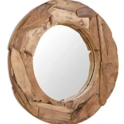 vidaXL - Spiegel - Bruin - Teakhout - 80 cm