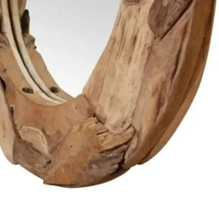 vidaXL - Spiegel - Bruin - Teakhout - 80 cm