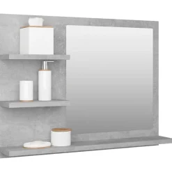 vidaXL - Spiegel - Grijs - Bewerkt hout