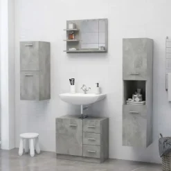 vidaXL - Spiegel - Grijs - Bewerkt hout