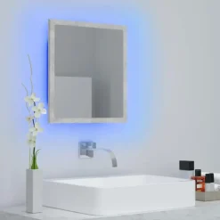 vidaXL - Spiegel - Grijs - Bewerkt hout