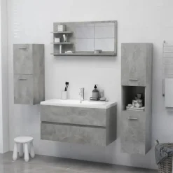 vidaXL - Spiegel - Grijs - Bewerkt hout