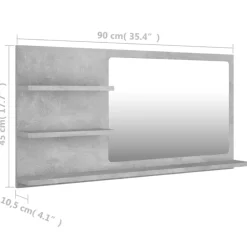 vidaXL - Spiegel - Grijs - Bewerkt hout