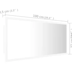 vidaXL - Spiegel - Wit - Bewerkt hout