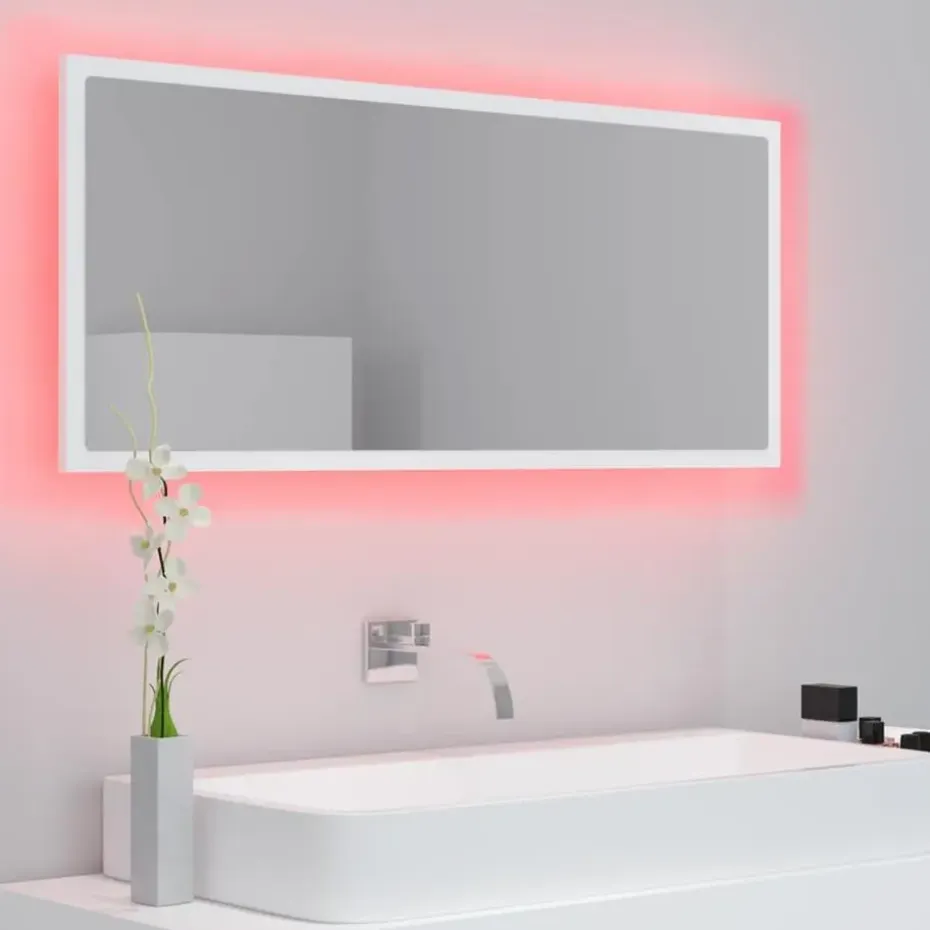 vidaXL - Spiegel - Wit - Bewerkt hout