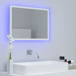 vidaXL - Spiegel - Wit - Bewerkt hout