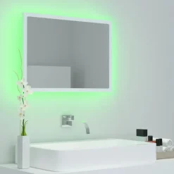 vidaXL - Spiegel - Wit - Bewerkt hout