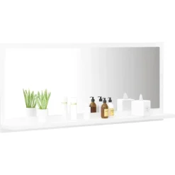 vidaXL - Spiegel - Wit - Bewerkt hout - 90 x 10.5 x 37 cm