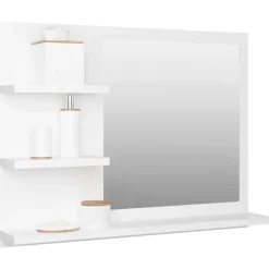 vidaXL - Spiegel - Wit - Bewerkt hout