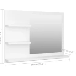 vidaXL - Spiegel - Wit - Bewerkt hout