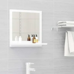 vidaXL - Spiegel - Wit - Bewerkt hout - 40 x 10.5 x 37 cm