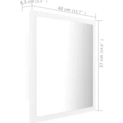 vidaXL - Spiegel - Wit - Bewerkt hout