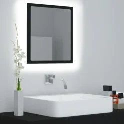 vidaXL - Spiegel - Zwart - Bewerkt hout